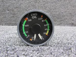 65000-003 (Alt: 6608499-001) Diamond Dual Engine Oil Gauge with Green Tag (Core)